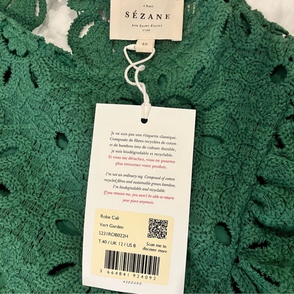 NWT Sezane Cali dress, size 40, US size 8 - Picture 5 of 5